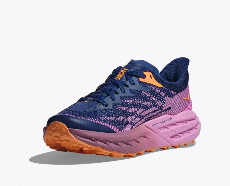 Navy / Pink HOKA Speedgoat 5 Women's Trail Running Shoes | 60UGLXDKV