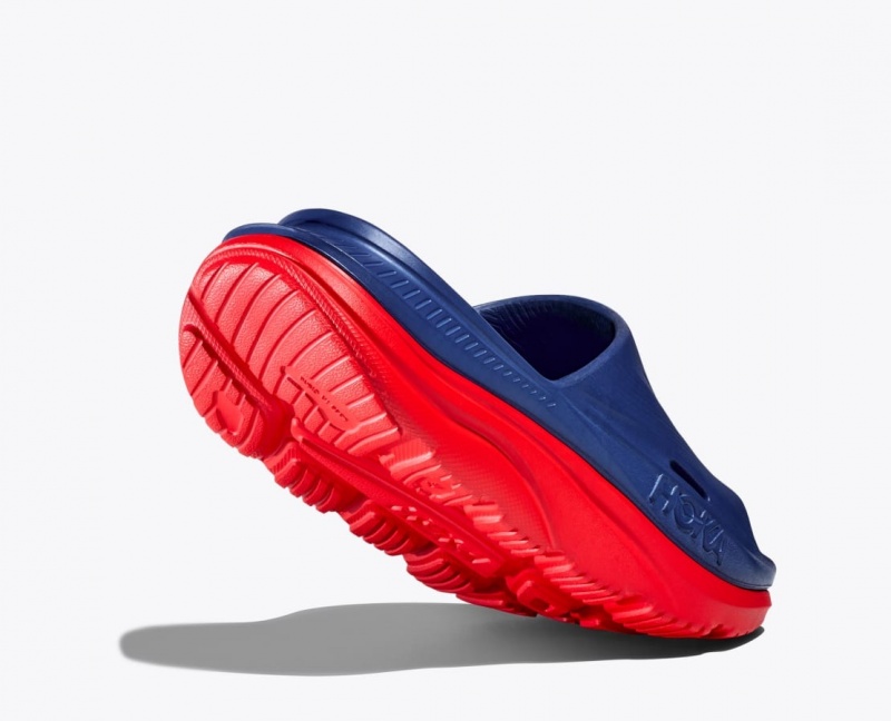 Navy / Red HOKA Ora Recovery 3 Women's Slide | 02YZFNXAL