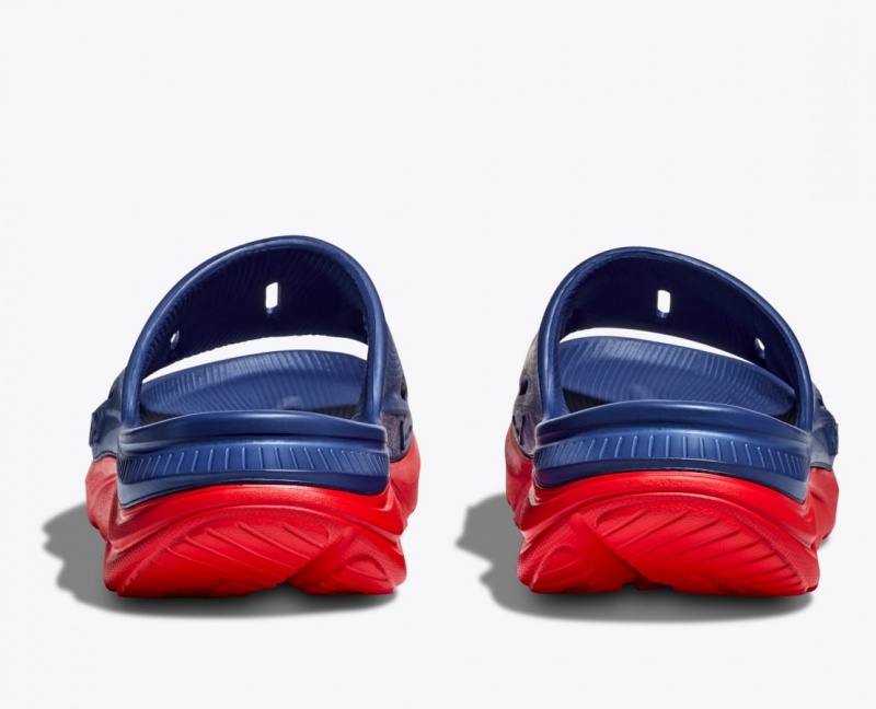 Navy / Red HOKA Ora Recovery 3 Women's Slide | 02YZFNXAL