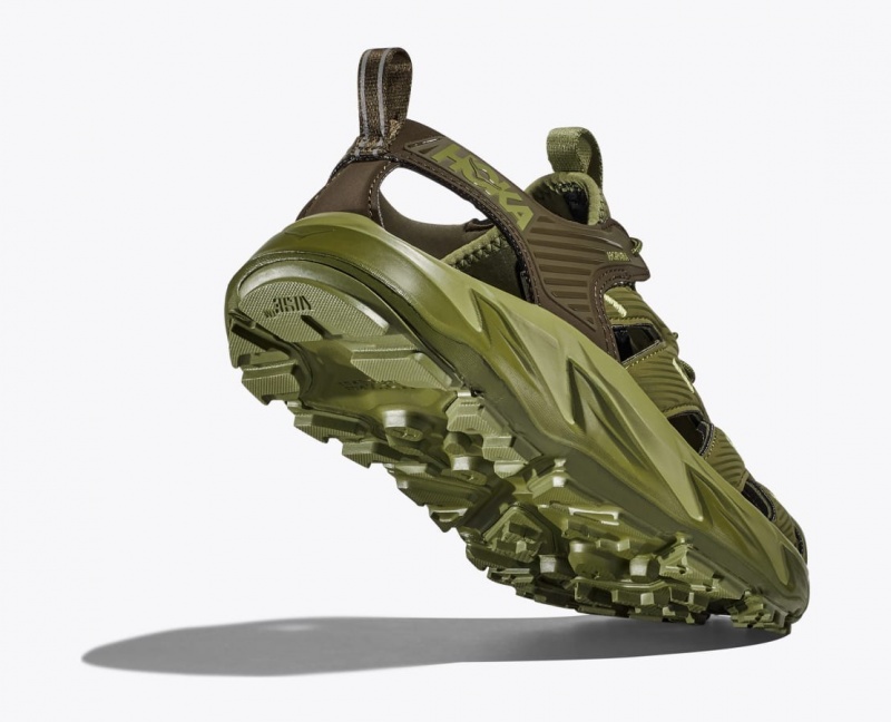 Olive Green HOKA Hopara Men's Sandals | 53INJMPQR