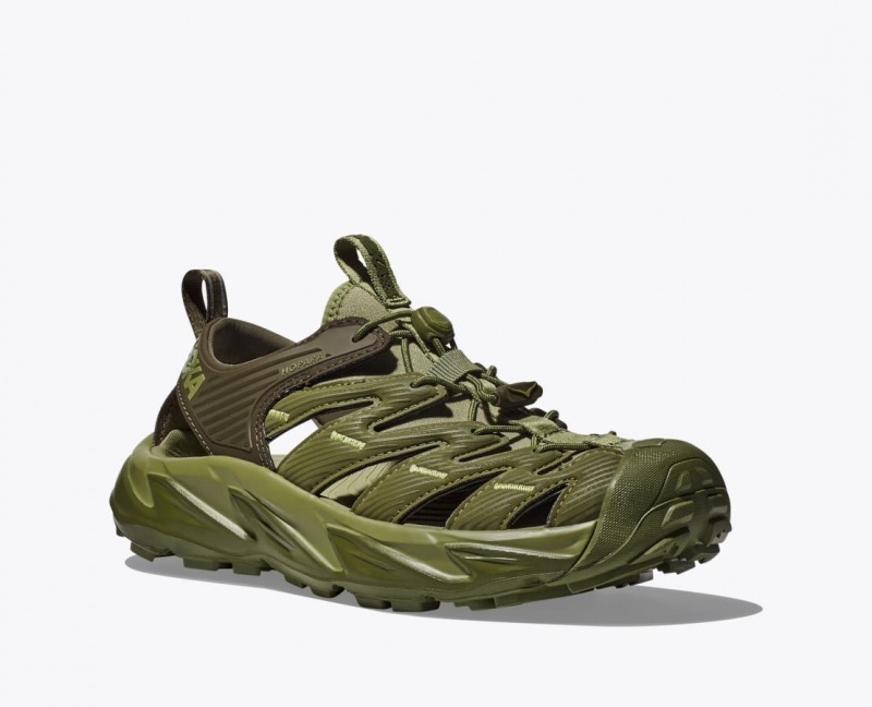 Olive Green HOKA Hopara Men's Sandals | 53INJMPQR