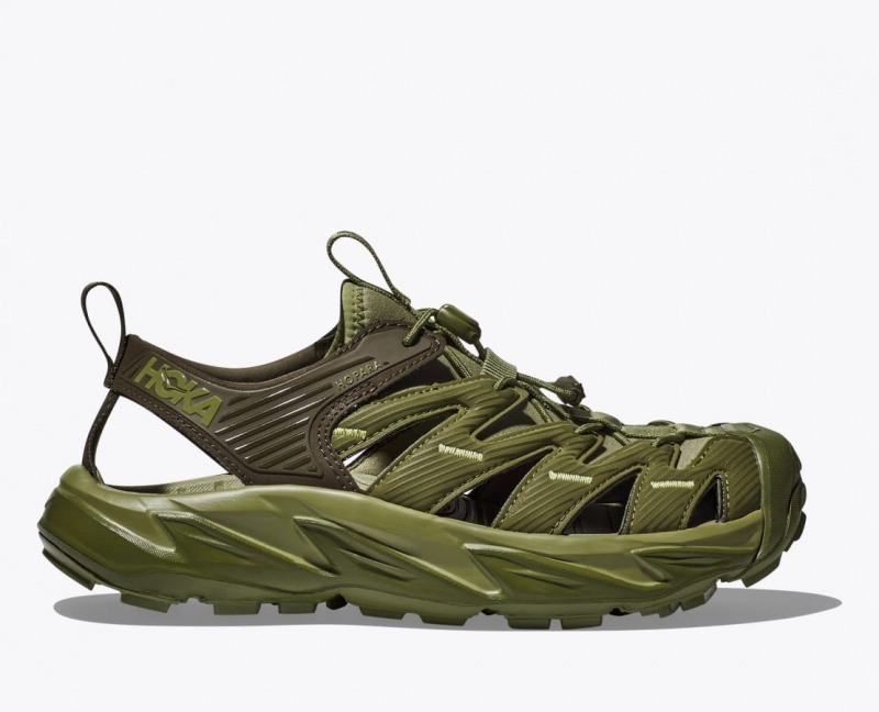 Olive Green HOKA Hopara Men\'s Sandals | 53INJMPQR