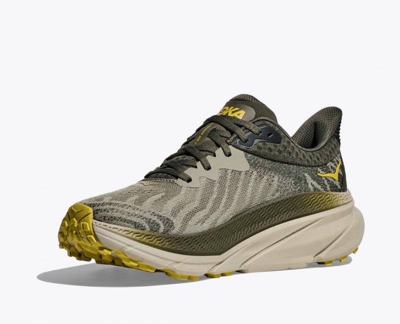 Olive HOKA Challenger 7 Men's Trail Running Shoes | 28MNYFBQV