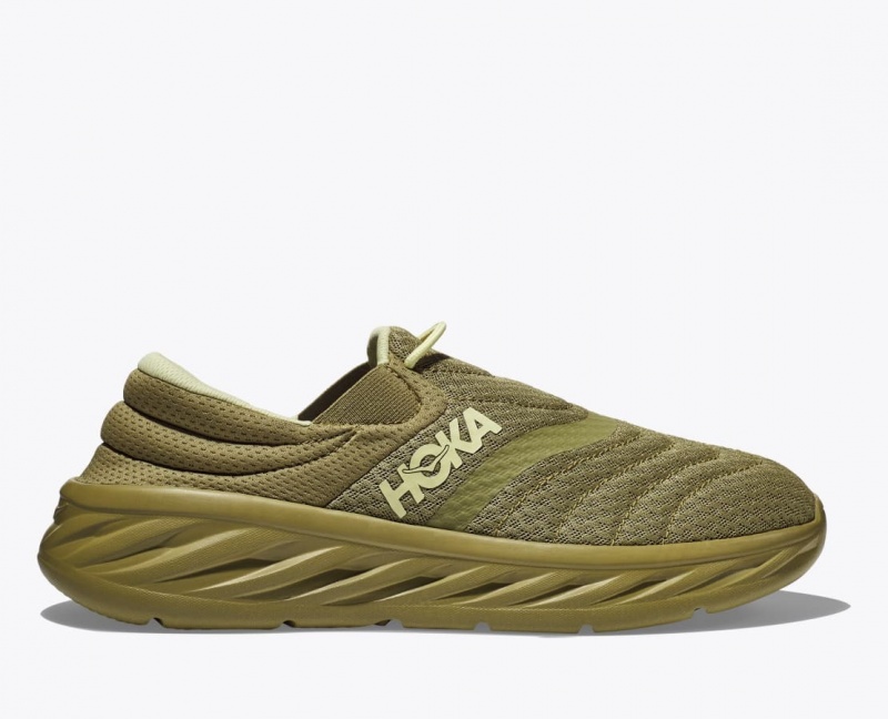 Olive HOKA Ora Recovery 2 Men\'s Slip On Shoes | 38ILHAFBC