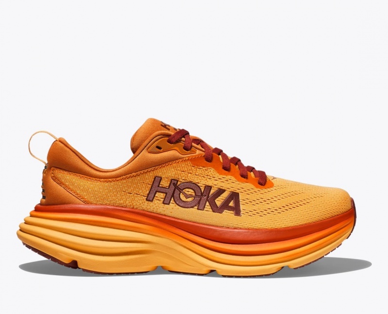 Orange HOKA Bondi 8 Men\'s Running Shoes | 63YCFDWQG