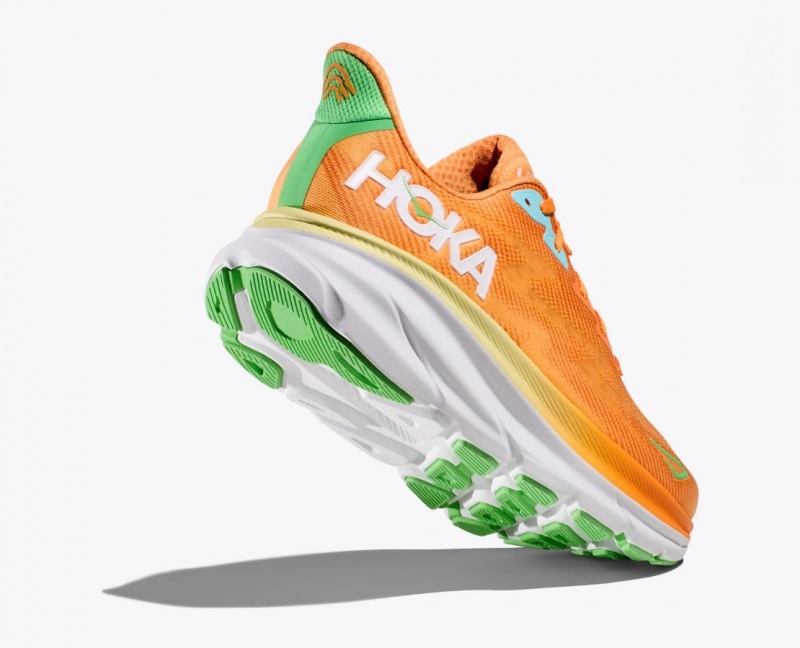 Orange HOKA Clifton 9 Men's Running Shoes | 36FRHELUI