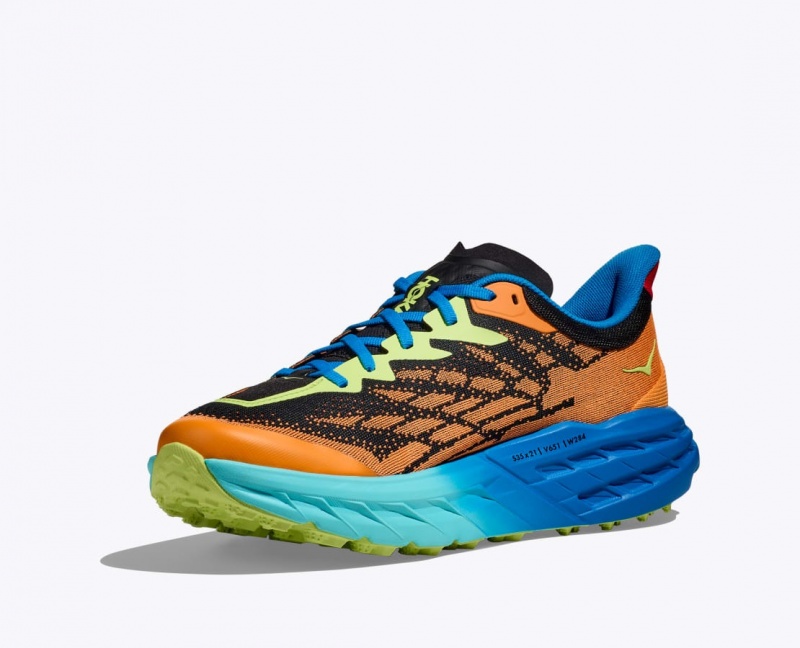 Orange / Black / Blue HOKA Speedgoat 5 Men's Trail Running Shoes | 05KGOEAIW