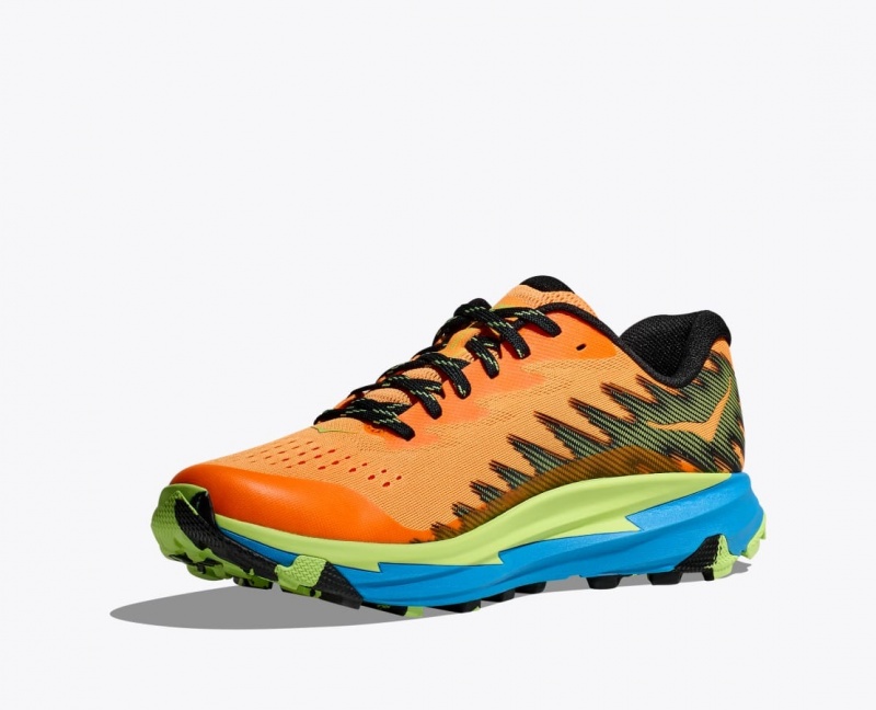 Orange / Green HOKA Torrent 3 Men's Trail Running Shoes | 97ZMUHPVG