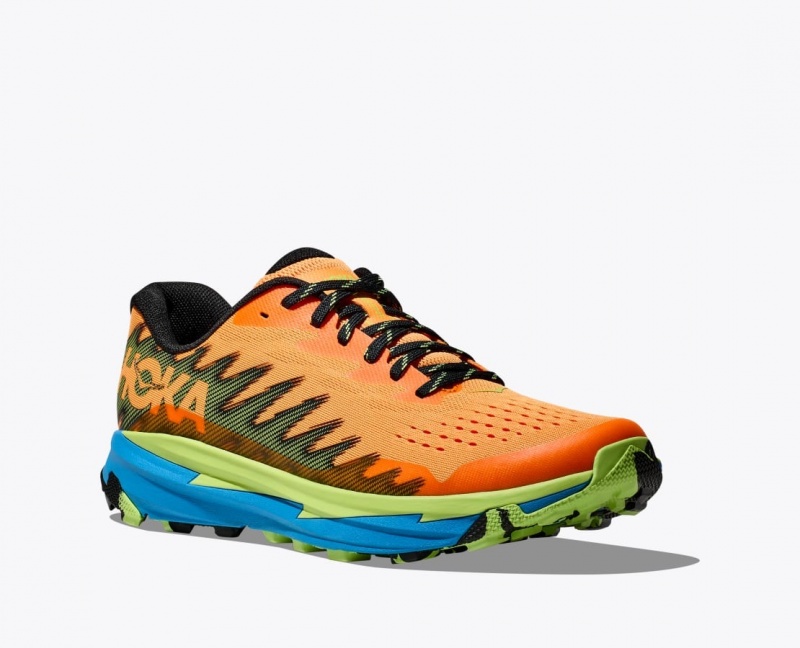 Orange / Green HOKA Torrent 3 Men's Trail Running Shoes | 97ZMUHPVG