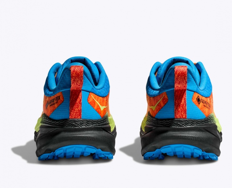 Orange / Green / Blue HOKA Challenger 7 GTX Men's Trail Running Shoes | 17UKYDGNS