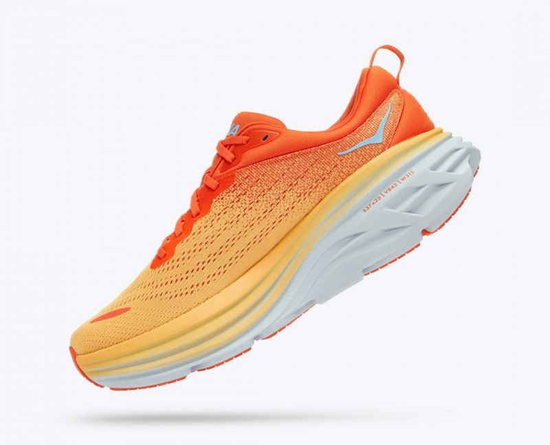 Orange / Red HOKA Bondi 8 Men's Running Shoes | 24XPFJKUH