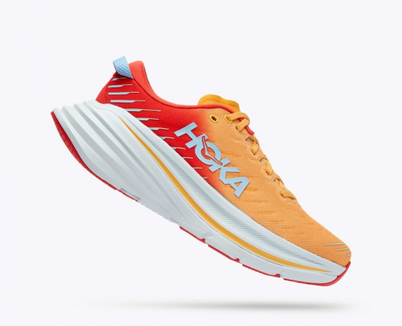 Orange / Red HOKA Bondi X Men's Running Shoes | 12IUYGMKC