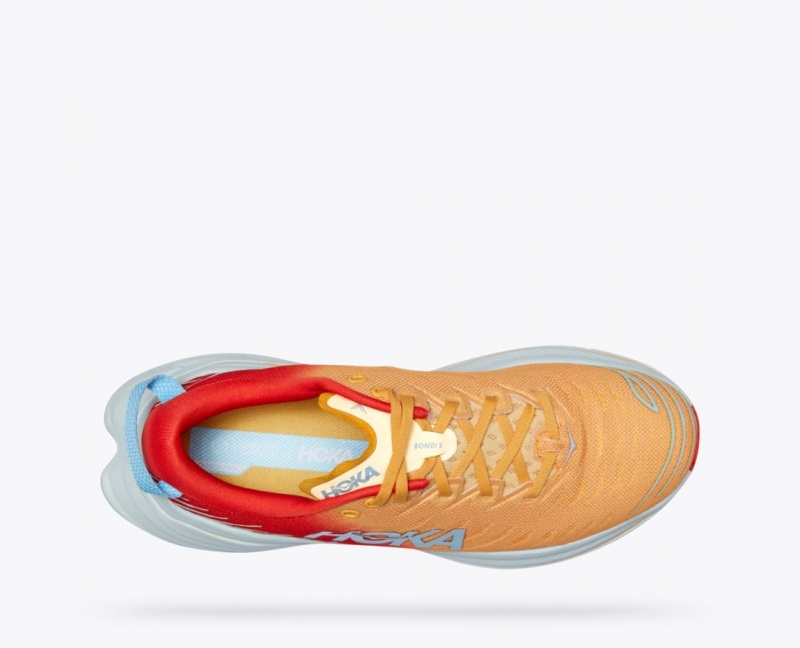 Orange / Red HOKA Bondi X Men's Running Shoes | 12IUYGMKC