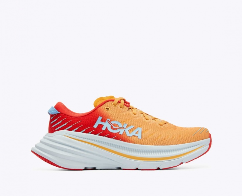 Orange / Red HOKA Bondi X Men\'s Running Shoes | 12IUYGMKC