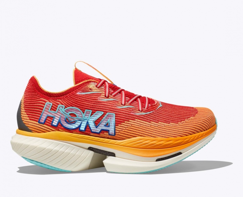 Orange / Red HOKA Cielo X1 Men\'s Running Shoes | 40LKTZWON