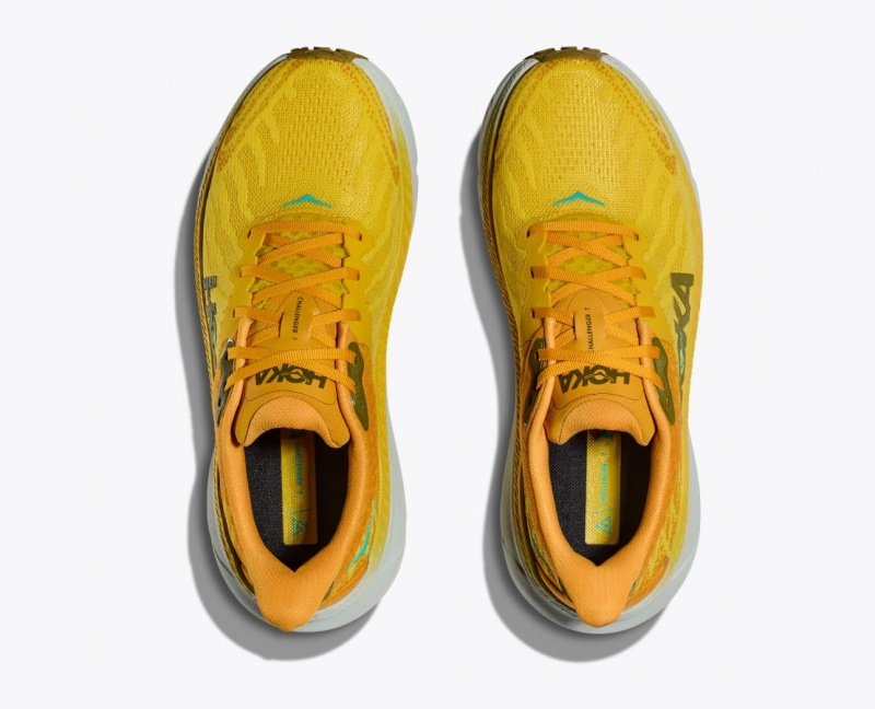 Orange / Yellow HOKA Challenger 7 Men's Trail Running Shoes | 08VITLDNE