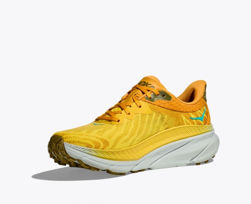 Orange / Yellow HOKA Challenger 7 Men's Trail Running Shoes | 08VITLDNE