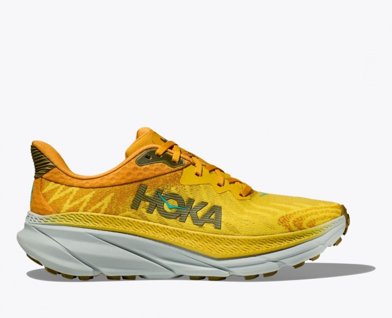 Orange / Yellow HOKA Challenger 7 Men\'s Trail Running Shoes | 08VITLDNE