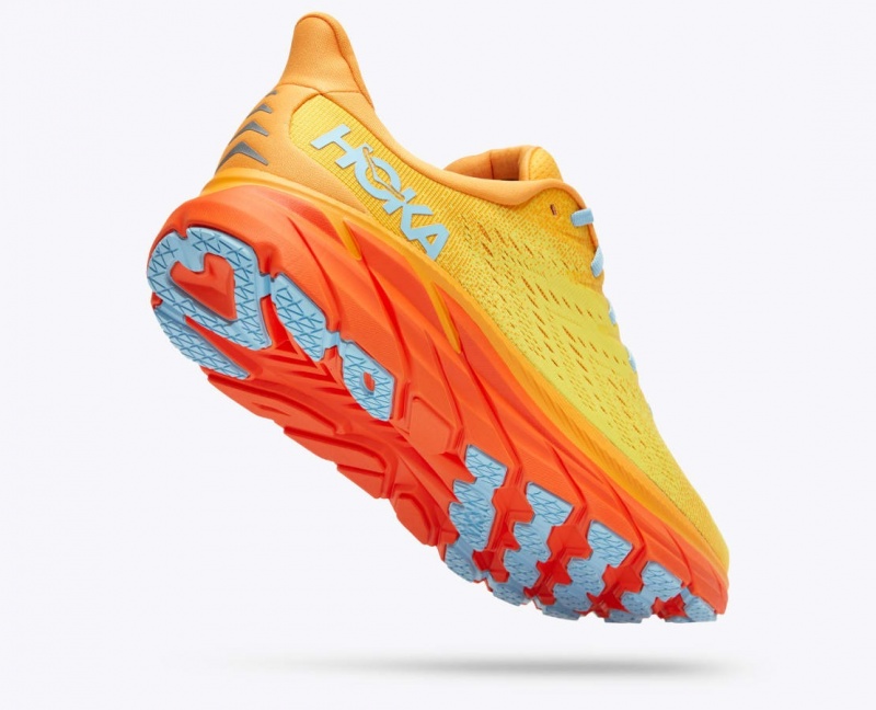 Orange / Yellow HOKA Clifton 8 Men's Running Shoes | 92FROMEVC