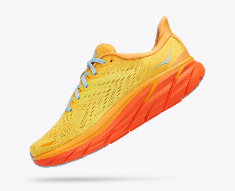 Orange / Yellow HOKA Clifton 8 Men's Running Shoes | 92FROMEVC