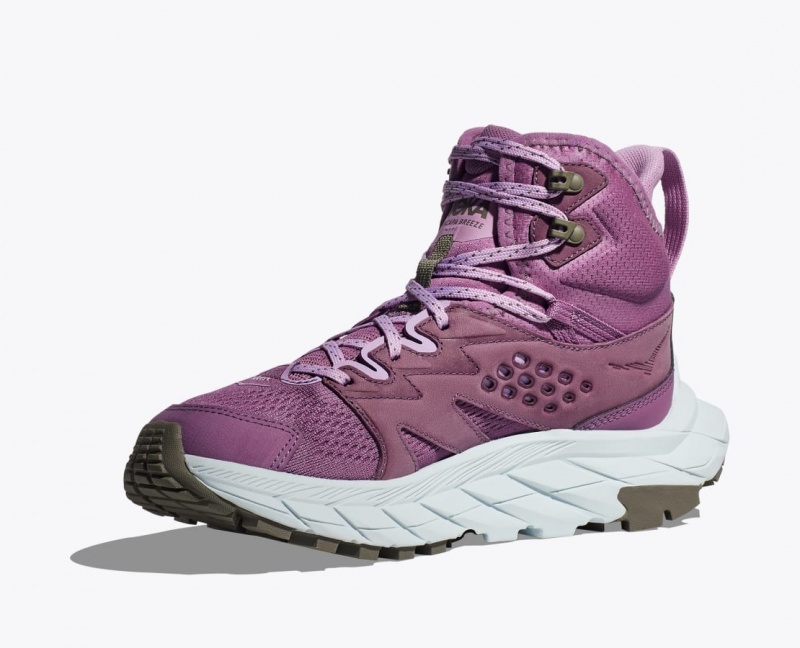 Pink HOKA Anacapa Breeze Mid Women's Hiking Boots | 94KPIOHZM