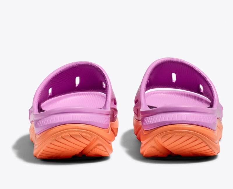 Pink / Orange HOKA Ora Recovery 3 Kids' Slides | 40CYEXISJ