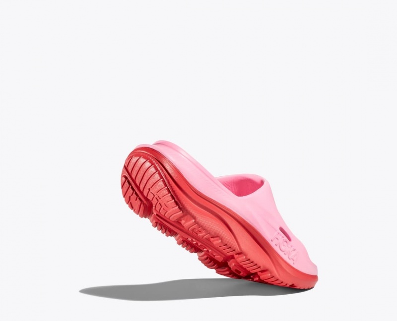 Pink / Red HOKA Ora Recovery 3 Kids' Slides | 65VKAJPBG