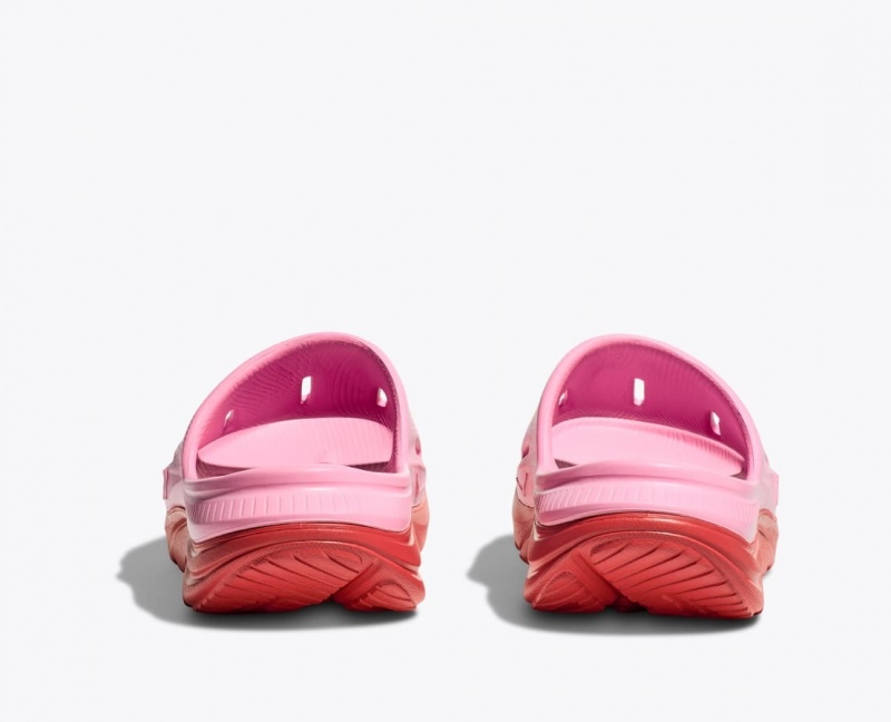 Pink / Red HOKA Ora Recovery 3 Kids' Slides | 65VKAJPBG