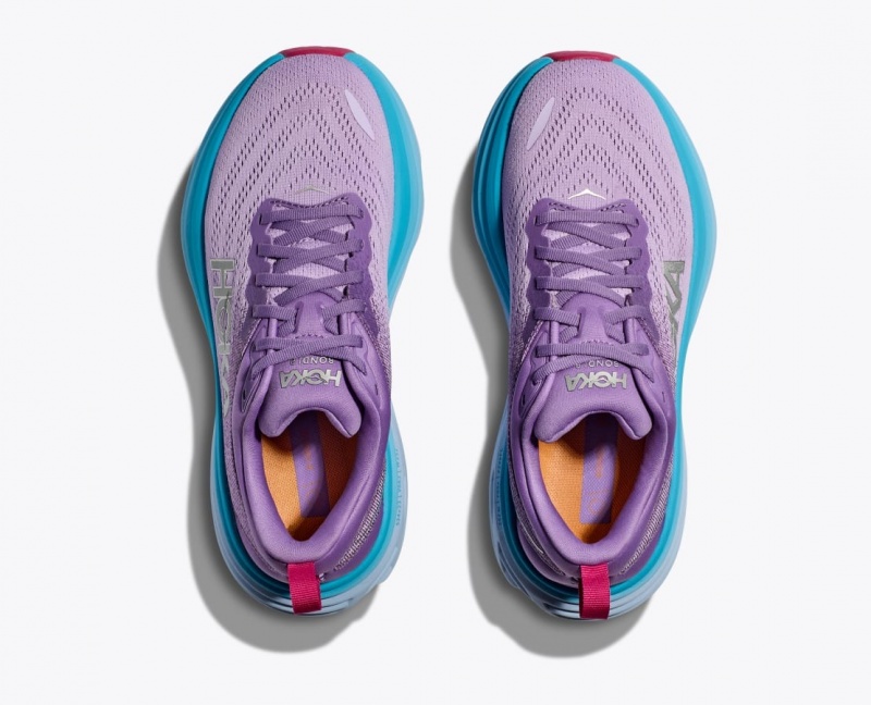 Purple / Blue HOKA Bondi 8 Women's Running Shoes | 25MRHYQVT