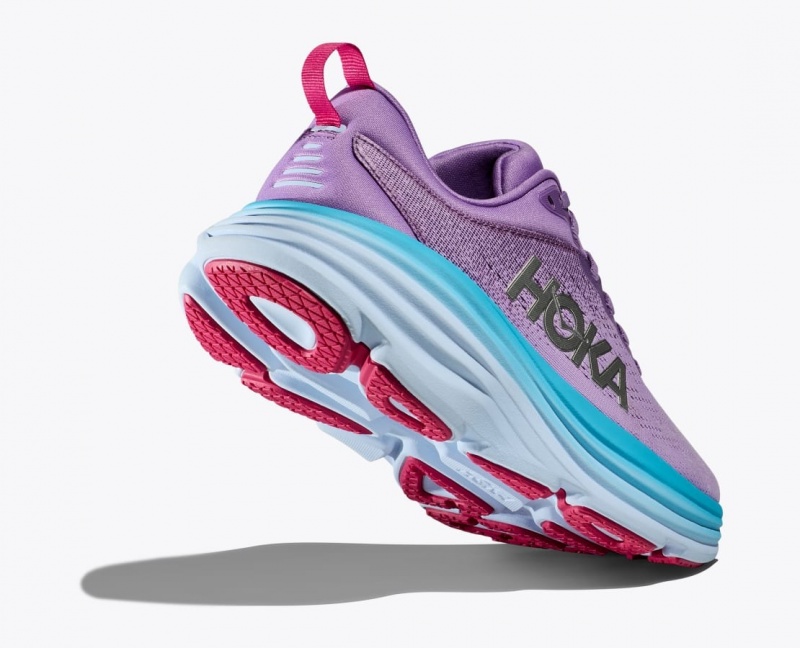 Purple / Blue HOKA Bondi 8 Women's Running Shoes | 25MRHYQVT