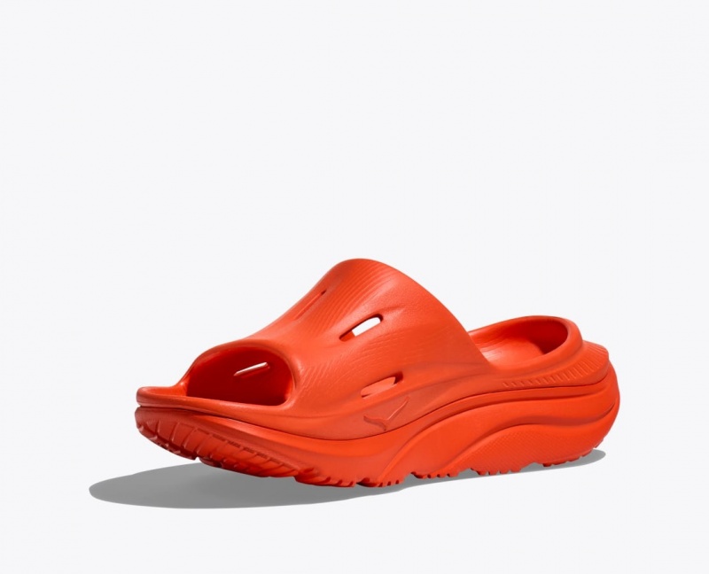 Red HOKA Ora Recovery 3 Men's Slide | 12VWALDXJ