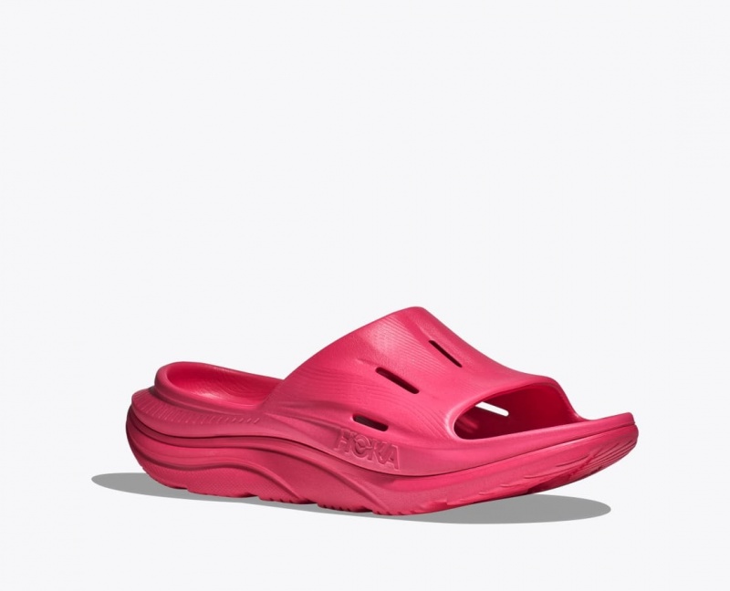 Red HOKA Ora Recovery 3 Women's Slide | 67NGPBLUM