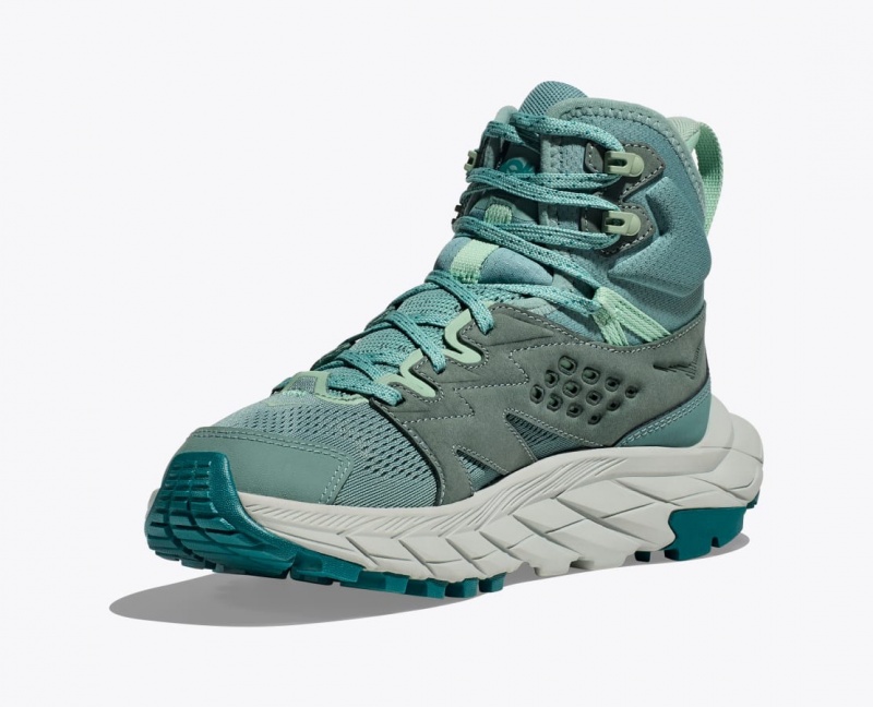 Turquoise HOKA Anacapa Breeze Mid Women's Hiking Boots | 21OBXUSQE