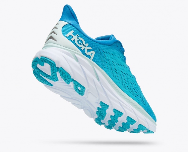 Turquoise HOKA Clifton 8 Men's Running Shoes | 73JWHNCTL