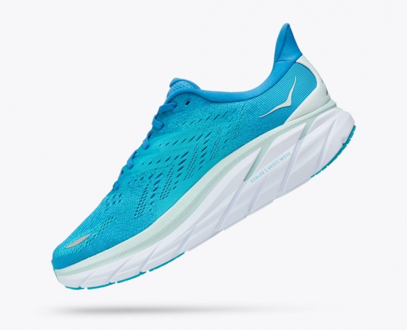 Turquoise HOKA Clifton 8 Men's Running Shoes | 73JWHNCTL