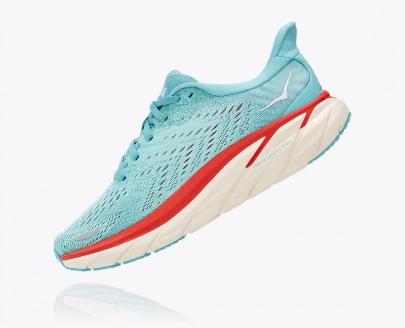 Turquoise HOKA Clifton 8 Women's Running Shoes | 71TYBSGXK