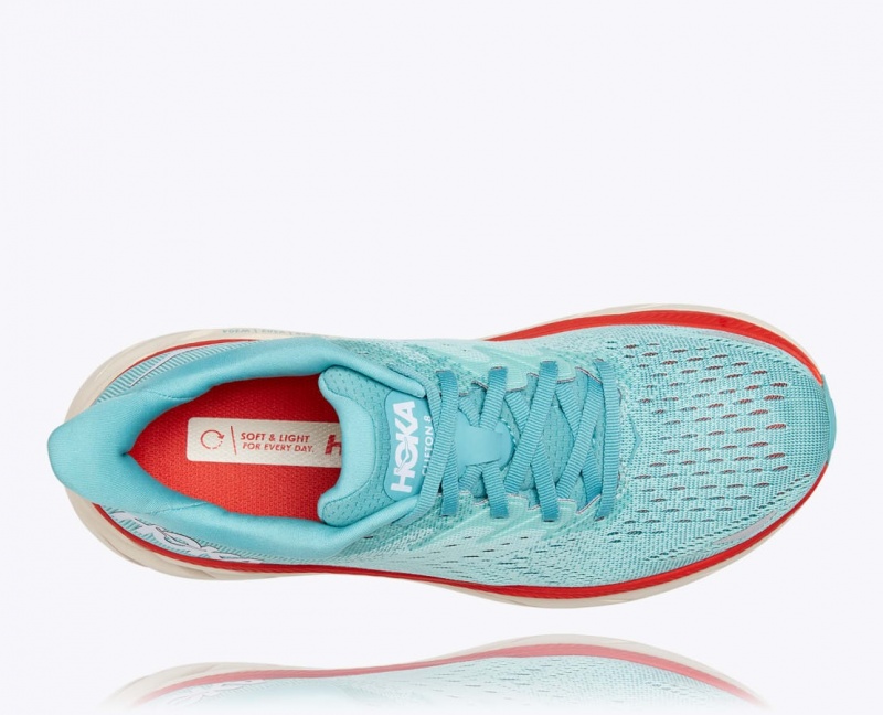 Turquoise HOKA Clifton 8 Women's Running Shoes | 71TYBSGXK