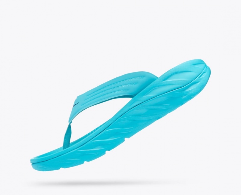 Turquoise HOKA ORA Recovery Men's Flip Flops | 79PALIOHG