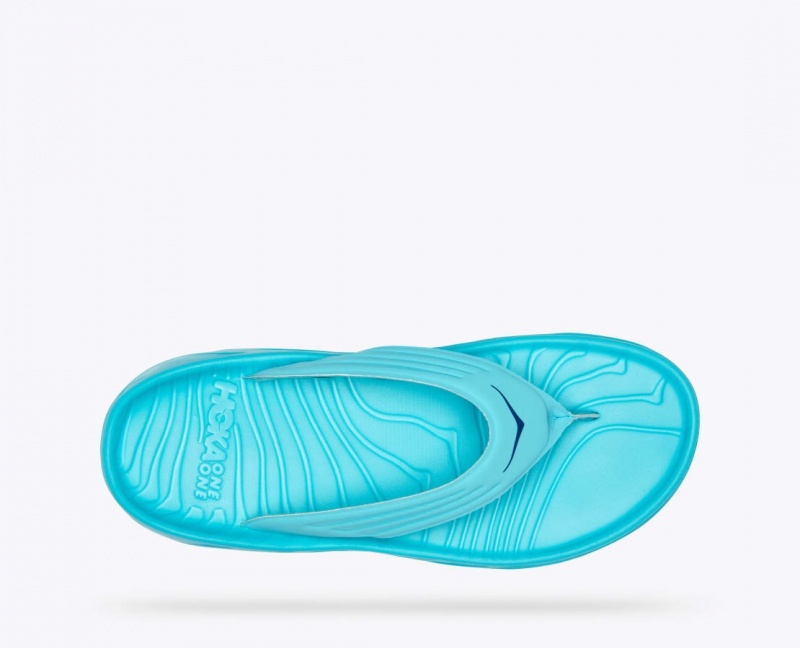 Turquoise HOKA ORA Recovery Men's Flip Flops | 79PALIOHG