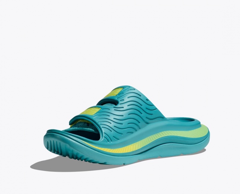 Turquoise HOKA Ora Luxe Men's Slide | 69QNUXTSC