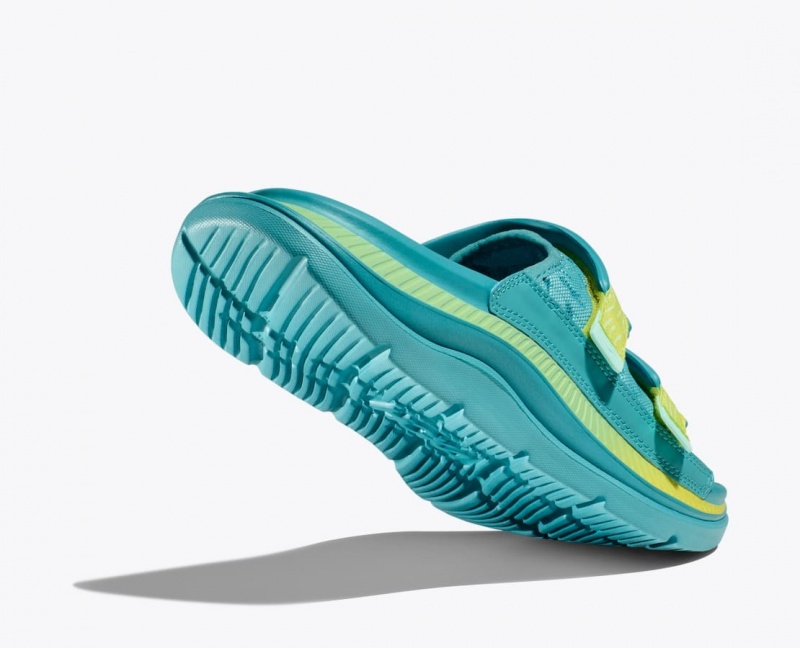 Turquoise HOKA Ora Luxe Men's Slide | 69QNUXTSC