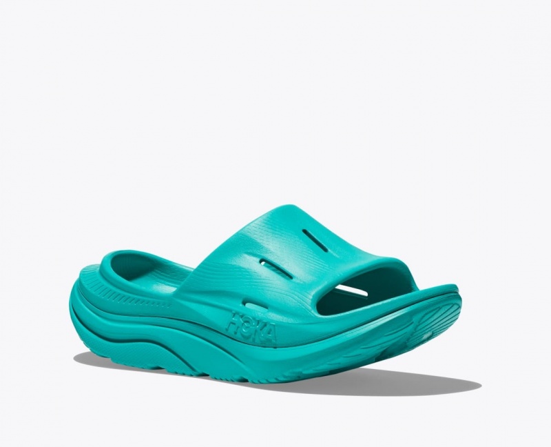 Turquoise HOKA Ora Recovery 3 Women's Slide | 42TZAUDIX