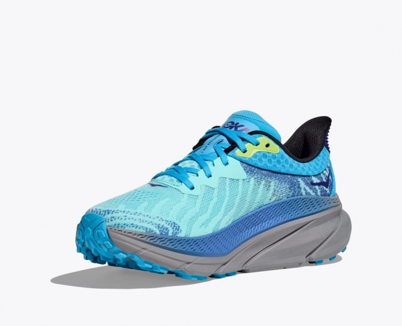 Turquoise / Blue HOKA Challenger 7 Men's Trail Running Shoes | 56JQMNLFB