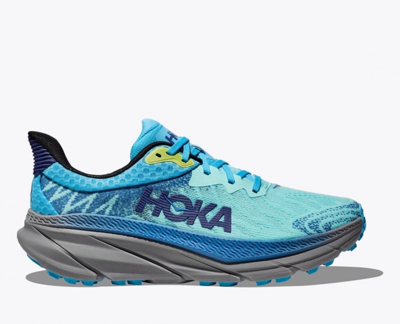 Turquoise / Blue HOKA Challenger 7 Men\'s Trail Running Shoes | 56JQMNLFB