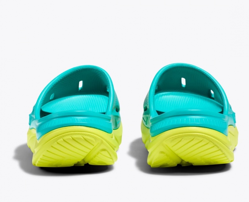 Turquoise / Green HOKA Ora Recovery 3 Kids' Slides | 57ZRBADGU