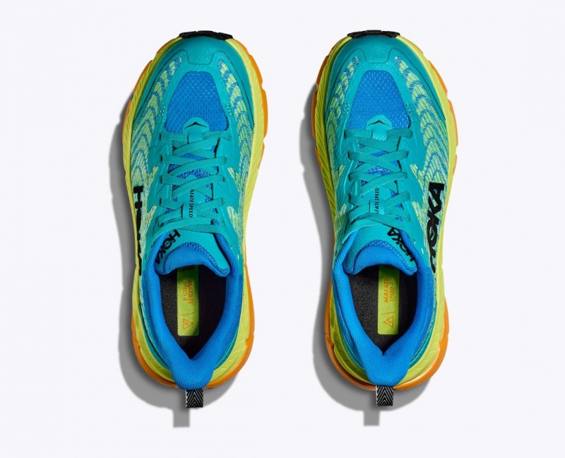 Turquoise / Green / Orange HOKA Mafate Speed 4 Men's Trail Running Shoes | 46NWJHTQM