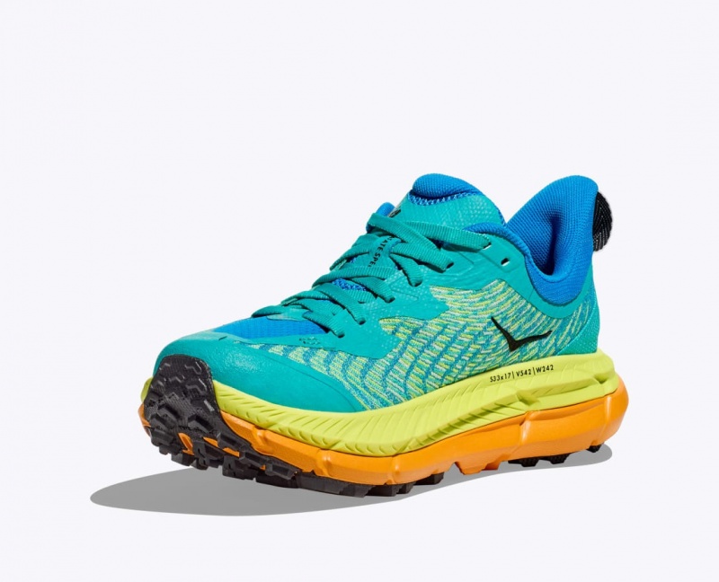 Turquoise / Green / Orange HOKA Mafate Speed 4 Men's Trail Running Shoes | 46NWJHTQM