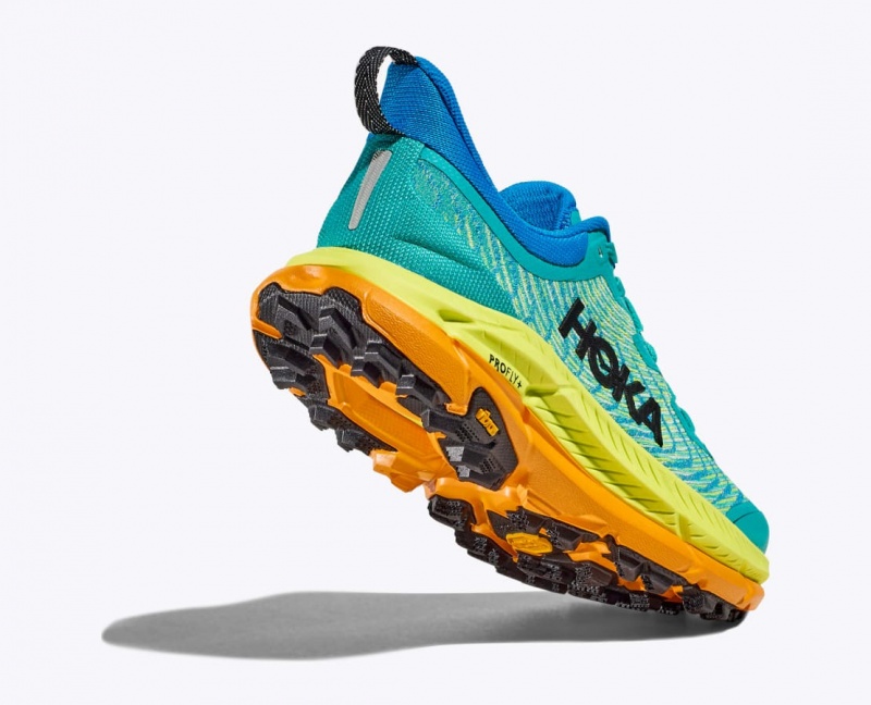 Turquoise / Green / Orange HOKA Mafate Speed 4 Men's Trail Running Shoes | 46NWJHTQM