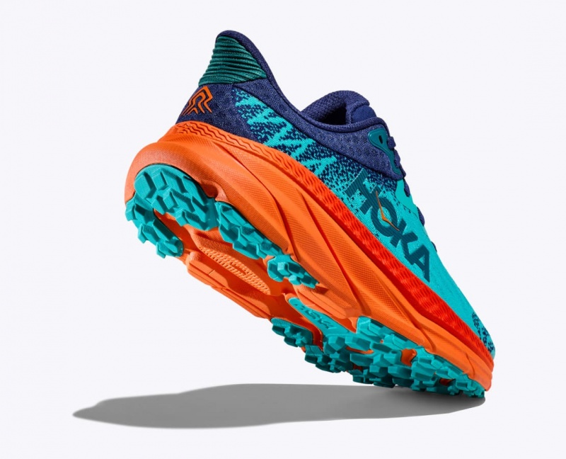 Turquoise / Navy HOKA Challenger 7 Women's Trail Running Shoes | 16WXNJBTI