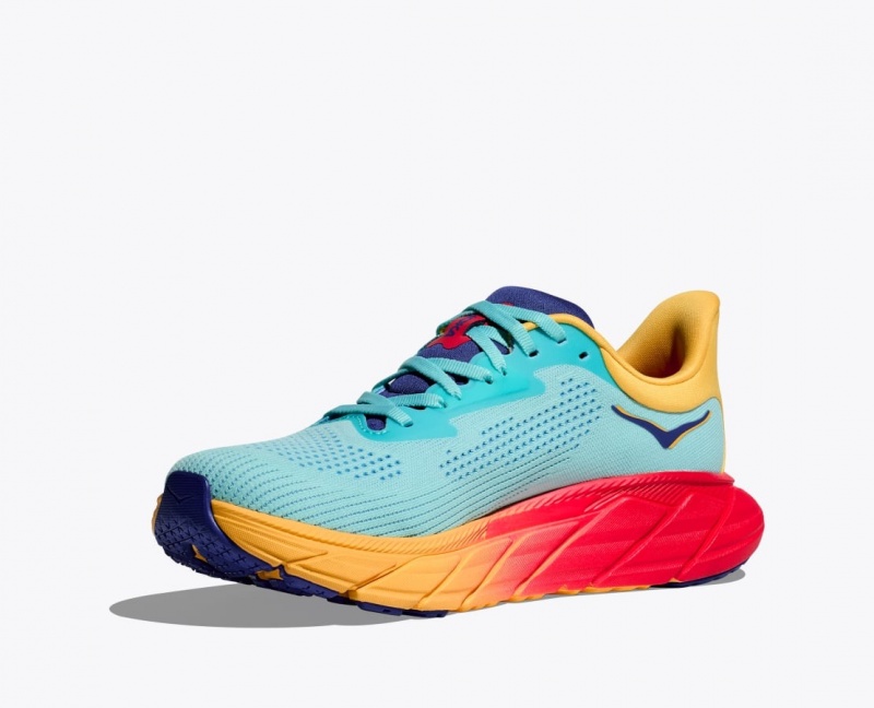 Turquoise / Orange HOKA Arahi 7 Women's Running Shoes | 01NLUIHQF